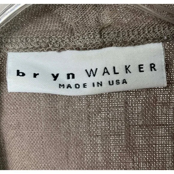 XL Bryn Walker 100% Linen Oversized Gray Open Syle Jacket w Pocket